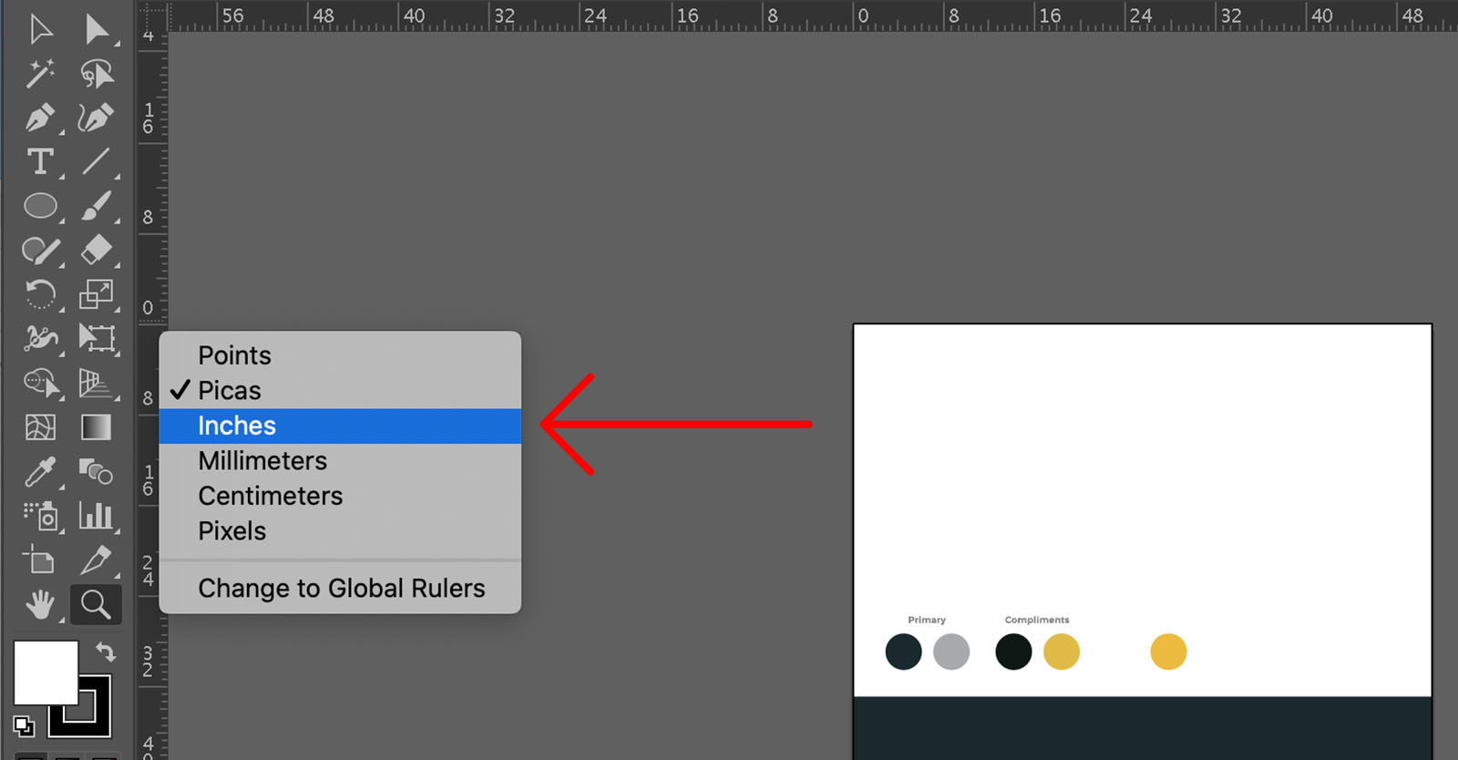 How to change ruler units in Adobe Illustrator