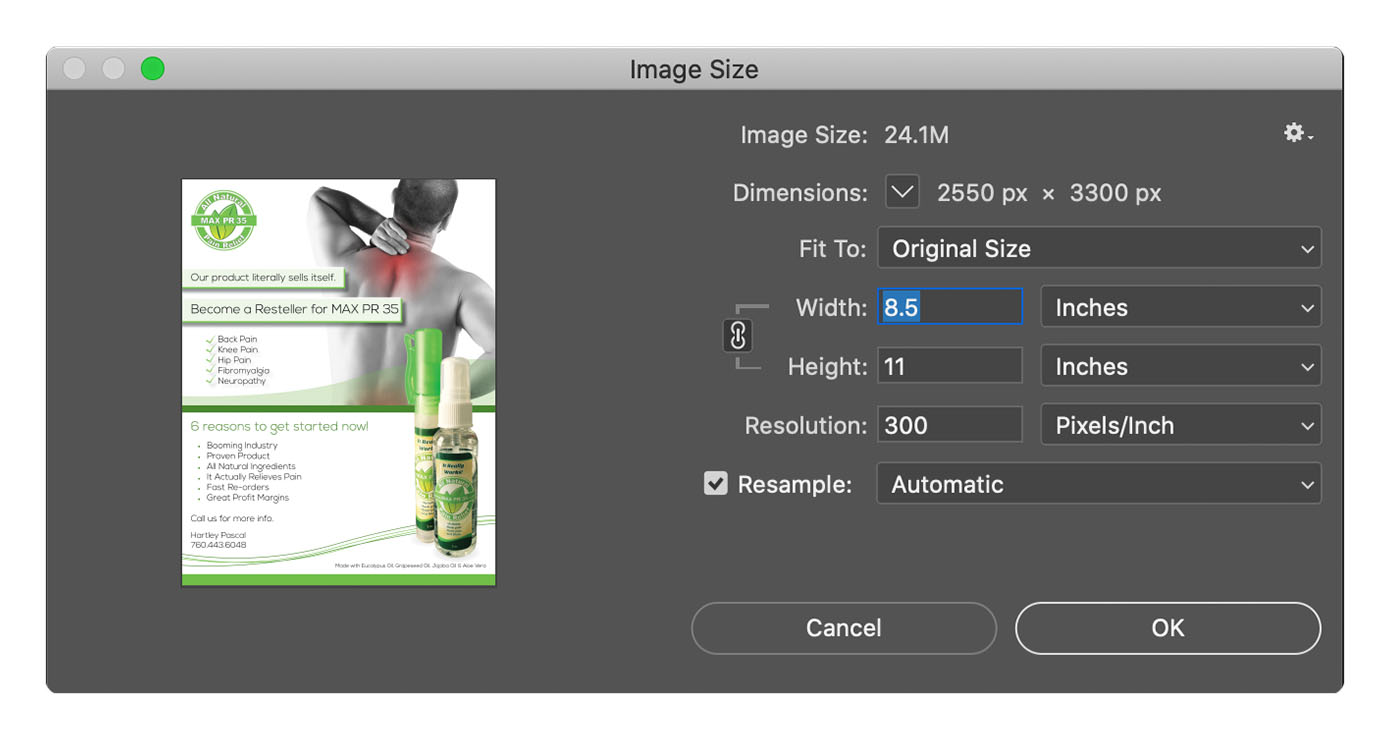 How to change image size in